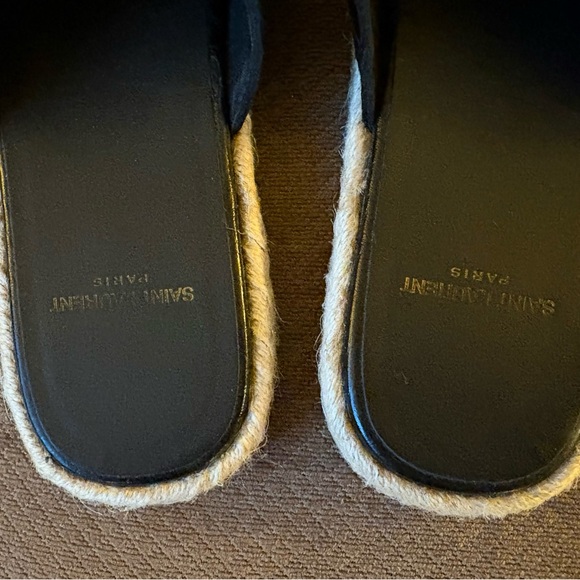 Pre-owned authentic Saint Laurent black double stray espadrilles - Picture 7 of 13